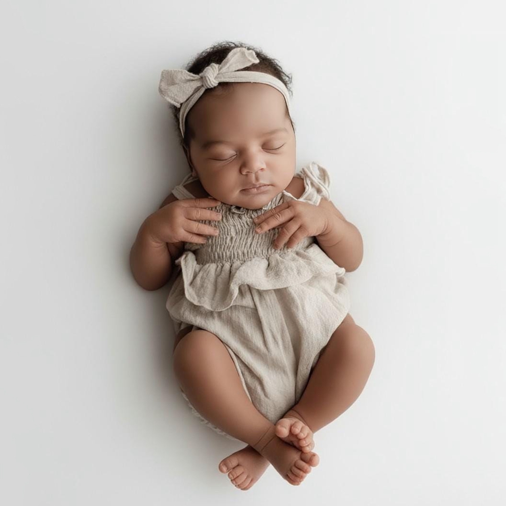 Baby Clothing Brand - Pasgeboren fotografie rekwisieten babymeisje geel linnen