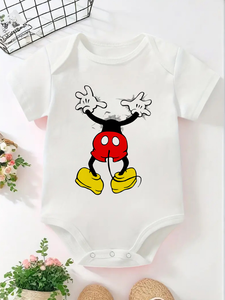 Baby Clothing Next - Grappige baby onesie cartoon Mickey gedrukt