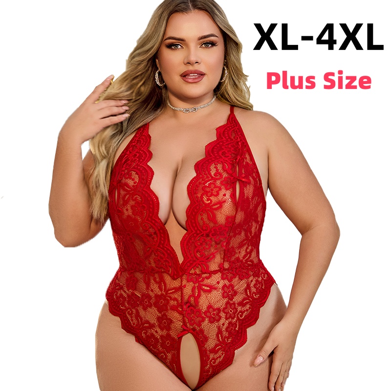 Baby Clothing For Summer - XL-4XL Crotchless kanten bodysuit sexy zomerlingerie