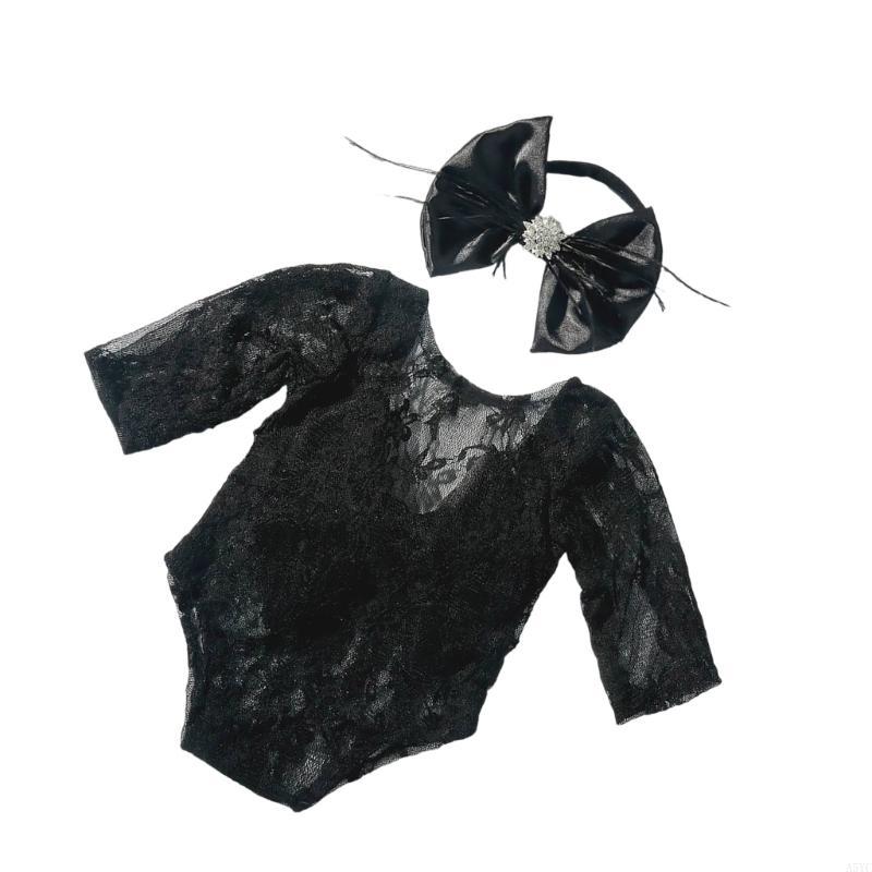 Baby Clothing Unique - A5YC Mooie kanten romper en hoofdband