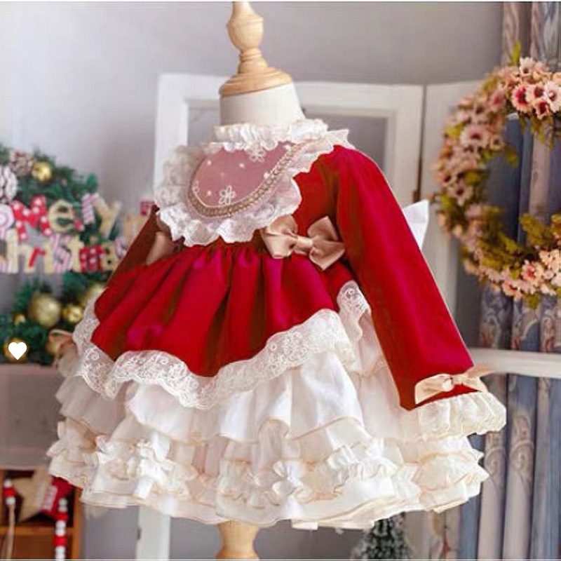 Baby Xmas Clothing - Meisje Baby Party Dress Nieuwe Spaanse