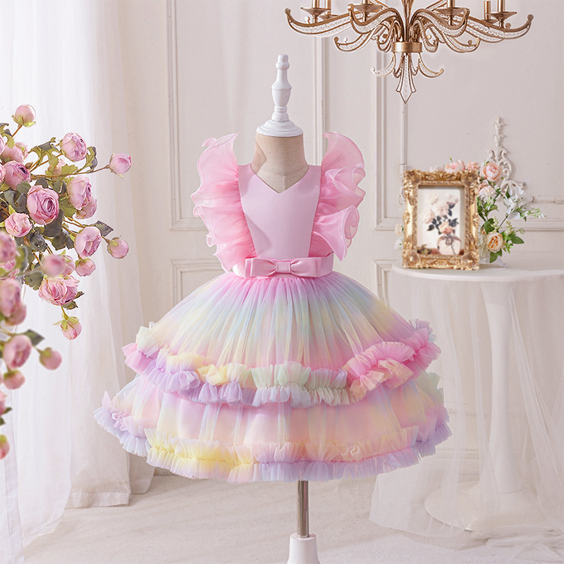 Baby Xmas Clothing - Baby Nieuwe Mesh Prinses Jurk Meisjes