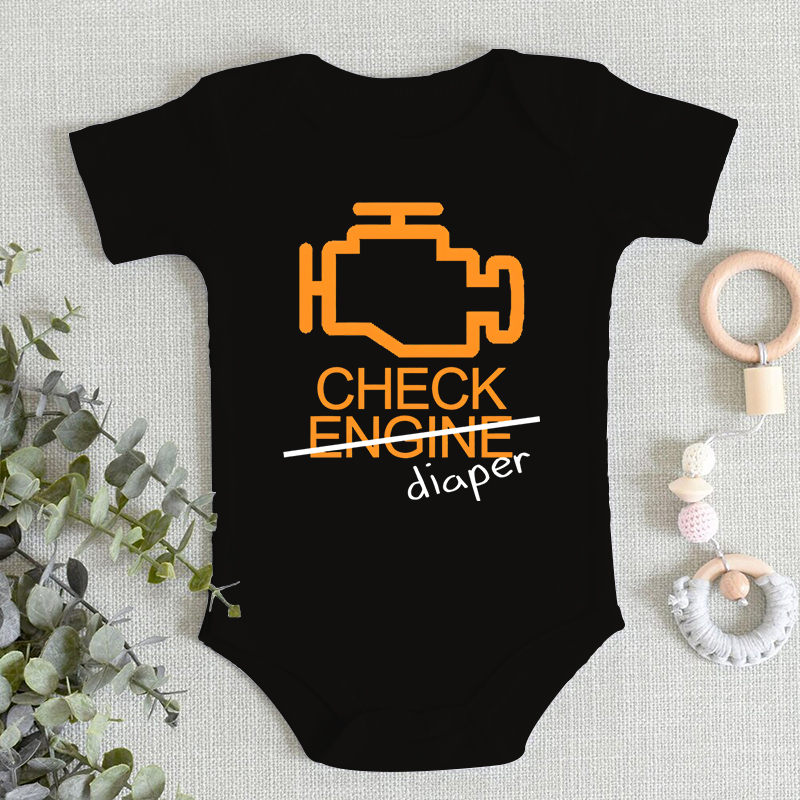 Baby Clothing Brand - Grappig geruit luierbriefontwerp Huidvriendelijke babyjongen meisje