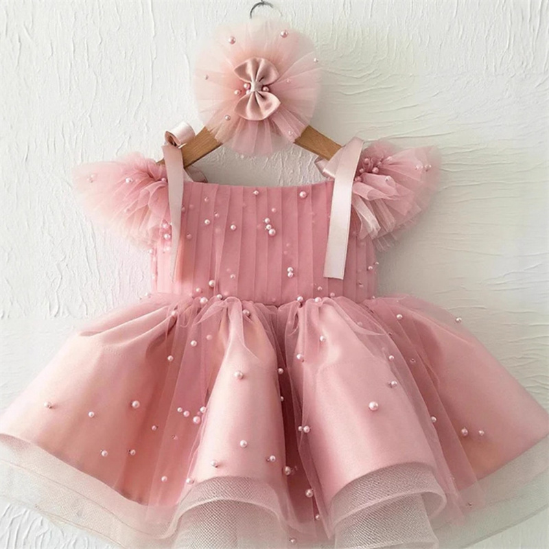 Baby Xmas Clothing - Kinderen Baby Prinses Tule Parels Strik