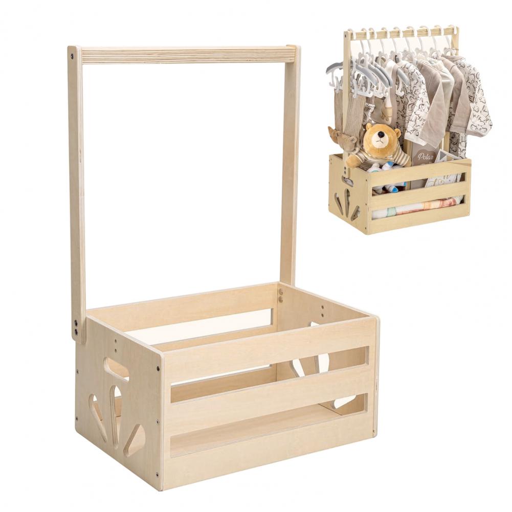 Baby Clothing Unique - Opbergrek Unieke Babygeschenk-Organizer Houten Babyshowerkist met