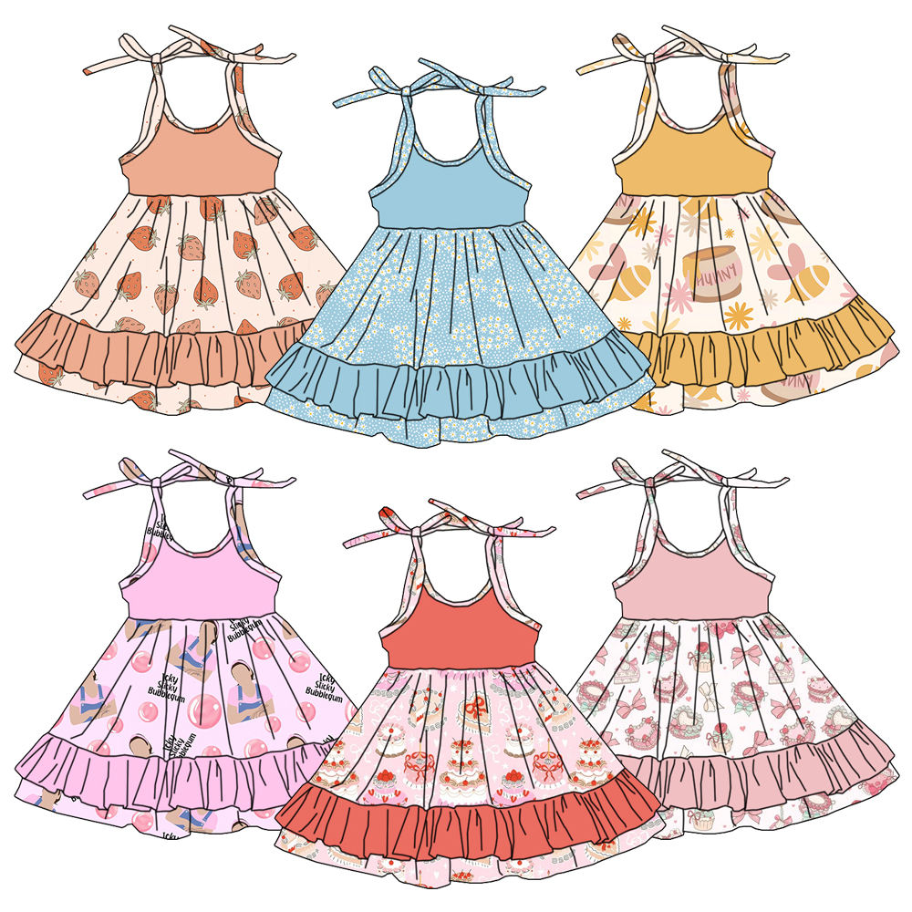 Baby Clothing Layers - Zomerjurk voor babymeisjes met aardbeienprint, schattig