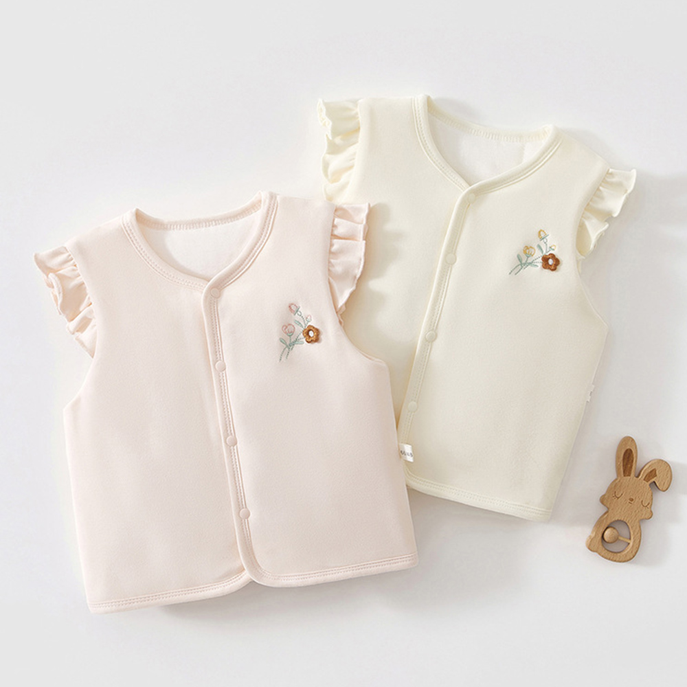 Baby Clothing Embroidery - Babymeisje vest gewatteerd warm herfst winter