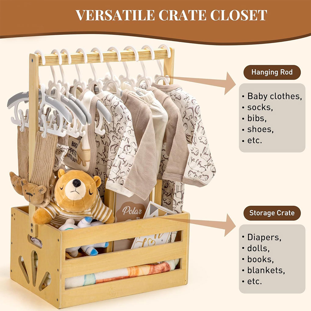 2025, grote houten opbergmand  - Baby Clothing Types recensie en prijs
